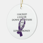 Kanker Bully (Paarse lint) Keramisch Ornament (Links)