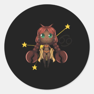 Kanker Chibi Anime Schattige Meisje Sticker