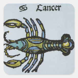 Kanker de Krab, Antiek Teken van de Dierenriem Vierkante Sticker