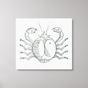 Kanker (de krab) een illustratie uit de 'Poëtisch Canvas Afdruk
