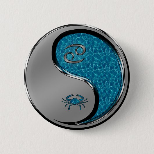 Kanker de Krab Ronde Button 5,7 Cm (Voorkant)