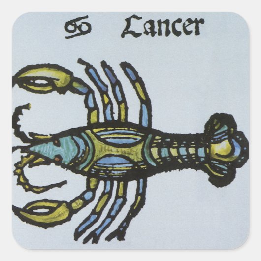 Kanker de krab, teken van de dierenriem vierkante sticker (Voorkant)