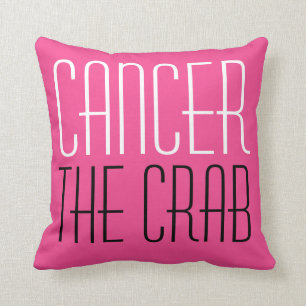 Kanker De Krab Zodiac Typografie Hot Pink Kussen