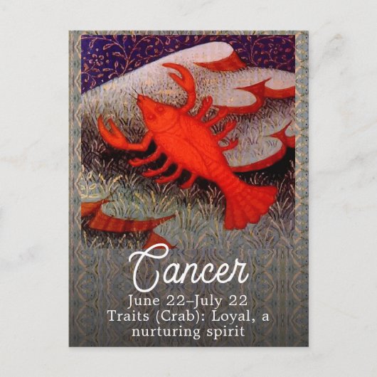 Kanker de Kreeft Sterrenbeeld Verjaardagsfeestje Briefkaart (Voorkant)