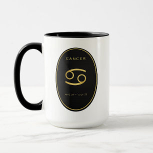 Kanker Dierenriem Gouden Ovaal Embleem Mok   Luxe 
