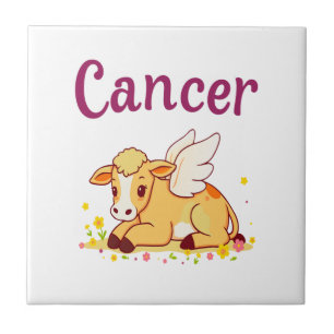 Kanker Dierenriem Koe Png, Schattige Kanker Tegeltje