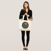 Kanker en aarde os grote tote bag (Voorkant (model))