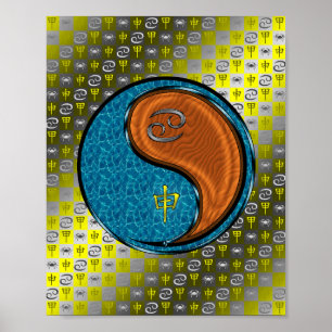 Kanker en houten aap poster