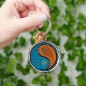 Kanker en houten aap sleutelhanger (Hand)