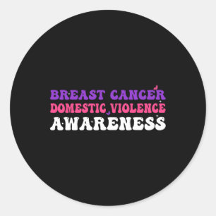 Kanker en huiselijk geweld Awareness Month Support Ronde Sticker