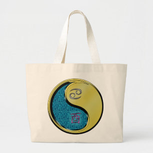 Kanker en metalen haan grote tote bag