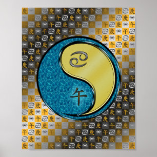 Kanker en metalen paard poster