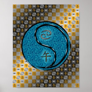 Kanker en water paard poster