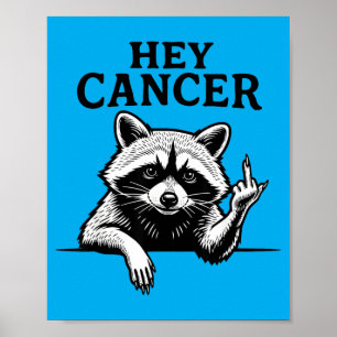 Kanker F U Grappige Wasbeer Middenvinger Steun Poster