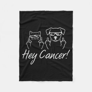 Kanker FU Kanker Grappige Kat Hond Strijders Overl Fleece Deken