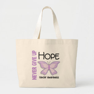Kanker geeft hopvlinder nooit op 4.1 grote tote bag
