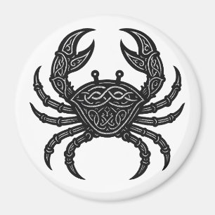 Kanker — Gehaante Inkt Zodiac Krab Magneet