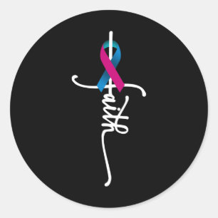 Kanker Geloof Schildklierkanker Bewustzijnsonderst Ronde Sticker