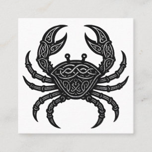Kanker — Geplaagde Inkt Zodiac Krab Vierkante Visitekaartje