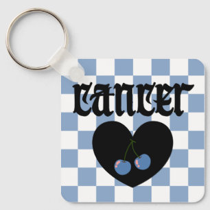 Kanker Gotische Esthetische Geruite Kersen Ontwerp Sleutelhanger