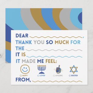 Kanker Hanukkah Dankjewelkaarten Vul de lege ple Feestdagenkaart