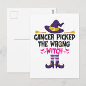 Kanker Heeft De Verkeerde Heks Gekozen Grappig Hal Briefkaart (Voorkant / Achterkant)