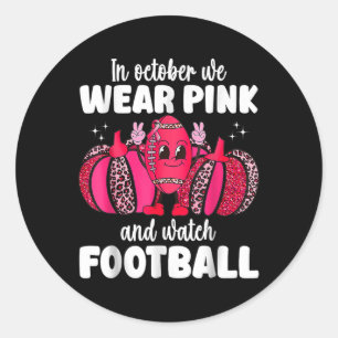 Kanker In oktober Draag we roze en kijken we naar Ronde Sticker