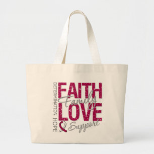 Kanker Inspirerende Slogan Collage Head Cancer Grote Tote Bag