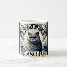 Kanker Intuïtieve kat Zodiac Art Nouveau