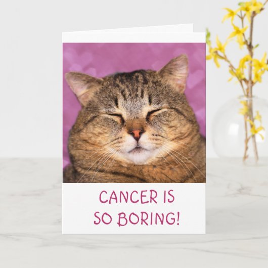 Kanker is een grappige kat kaart (Gele Bloem)