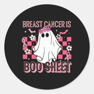 Kanker is een hoeslaken Halloween borstkanker bewu Ronde Sticker
