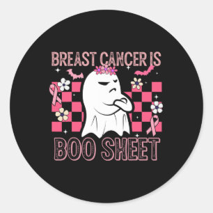 Kanker is een hoeslaken Halloween borstkanker bewu Ronde Sticker