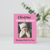 Kanker is waardeloos! Roze denken Borstkanker Welz Briefkaart (Staand voorkant)