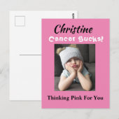 Kanker is waardeloos! Roze denken Borstkanker Welz Briefkaart (Voorkant / Achterkant)
