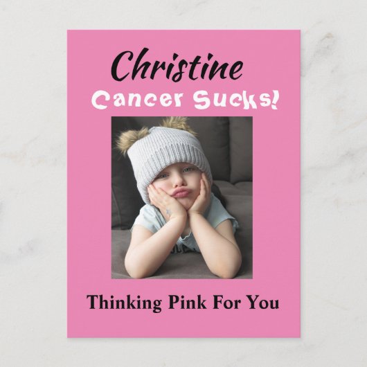 Kanker is waardeloos! Roze denken Borstkanker Welz Briefkaart (Voorkant)