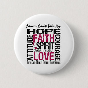 Kanker kan mijn Hope Collage Throat Cancer niet me Ronde Button 5,7 Cm