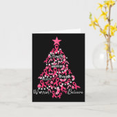 Kanker Kerstboom Roze Ribbon Fight Awareness Kaart (Gele Bloem)
