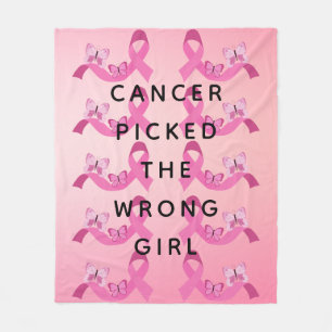 Kanker koos het verkeerde meisje roze citaat fleece deken