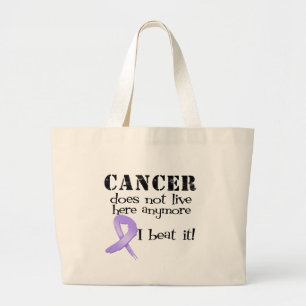 Kanker leeft hier niet meer grote tote bag