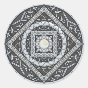 Kanker Mandala-Sticker Ronde Sticker