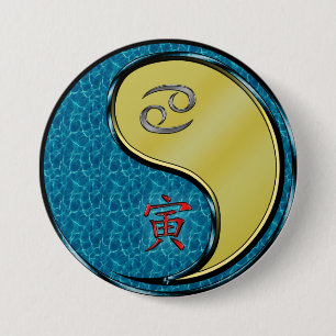 Kanker & Metaal Tijger Ronde Button 7,6 Cm