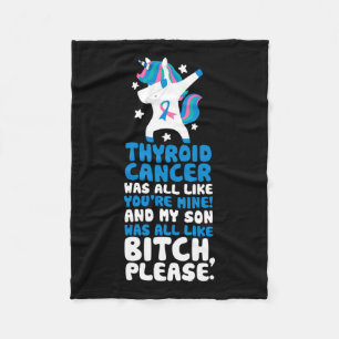 Kanker mijn zoon, citeer Unicorn Fleece Deken