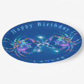 Kanker modern middernacht papieren bordje (Gekanteld)