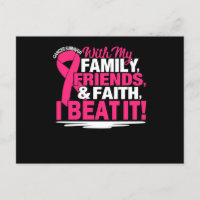 Kanker overlevende gelovigen familie roze en Whit