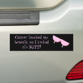 Kanker raakte mijn borsten aan.... Bumpersticker (Op auto)