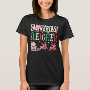 Kanker Sleigher Christmas Santa baarmoederkanker T-shirt