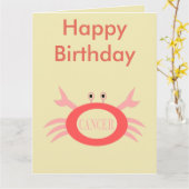 Kanker Sterren Teken Krab Custom Grote Kaart (Gele Bloem)