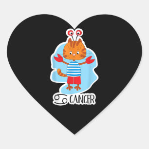 Kanker Sterrenbeeld Schattigee kat Astrologie Horo Hart Sticker
