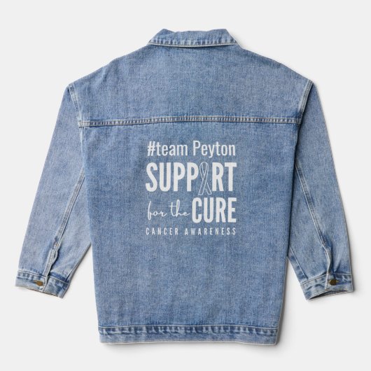 kanker support cure Custom naam Denim Jacket (Achterkant)