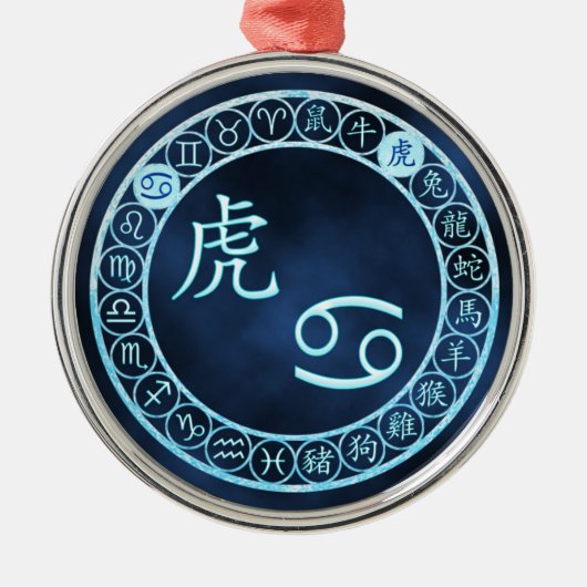 Kanker/tijger Metalen Ornament (Voorkant)